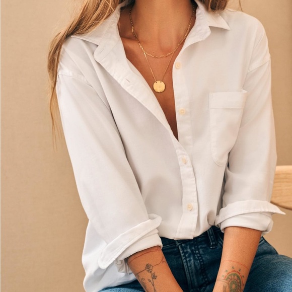 Faherty Stretch Oxford Relaxed Shirt - White - Picture 1 of 6